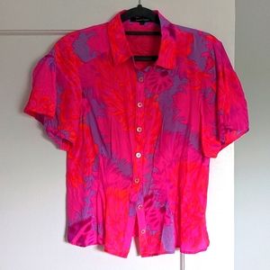 Nanette Lepore tropical silk blouse 8
